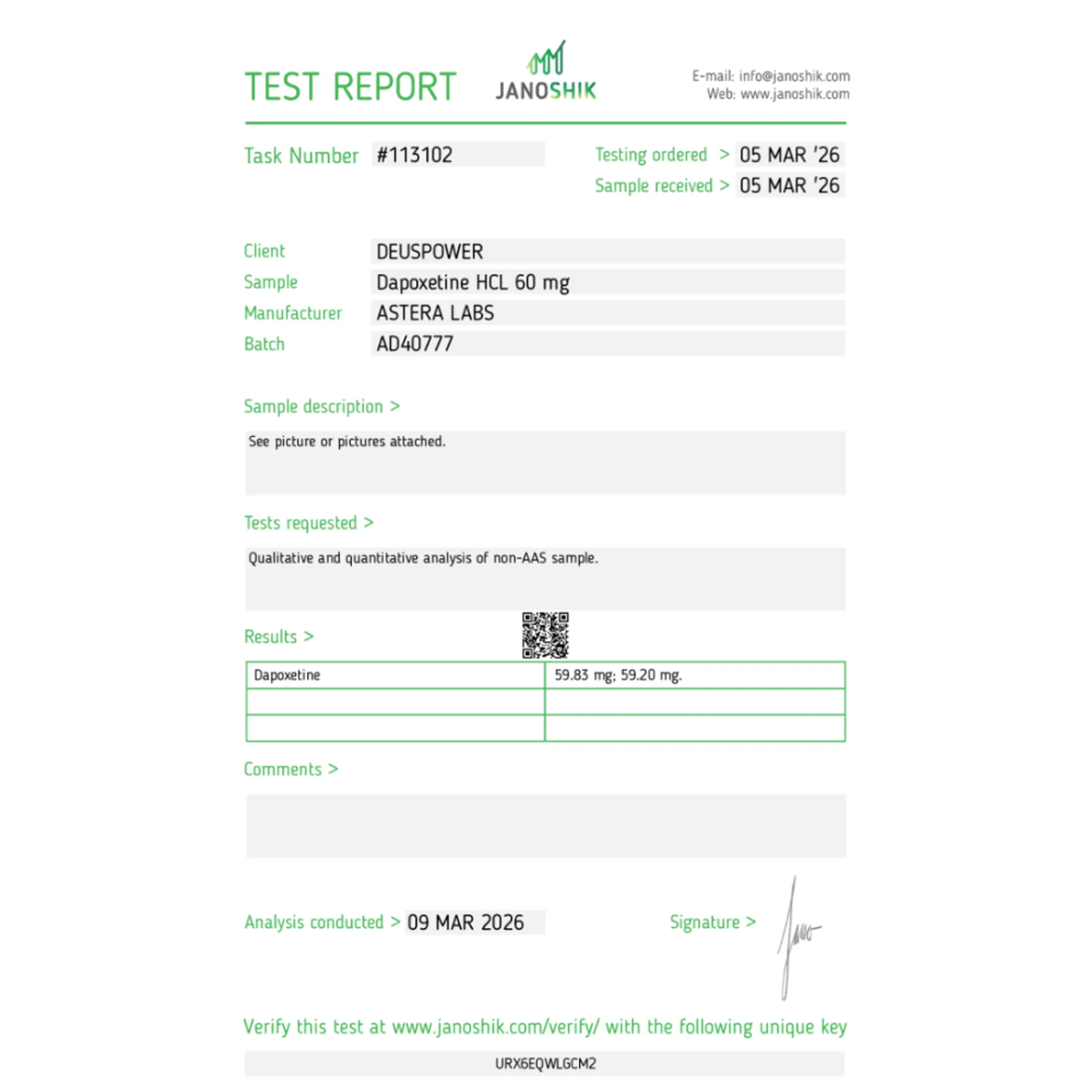 Dapoxetine HCL, Astera Labs, köp steroider online - helixamed.com