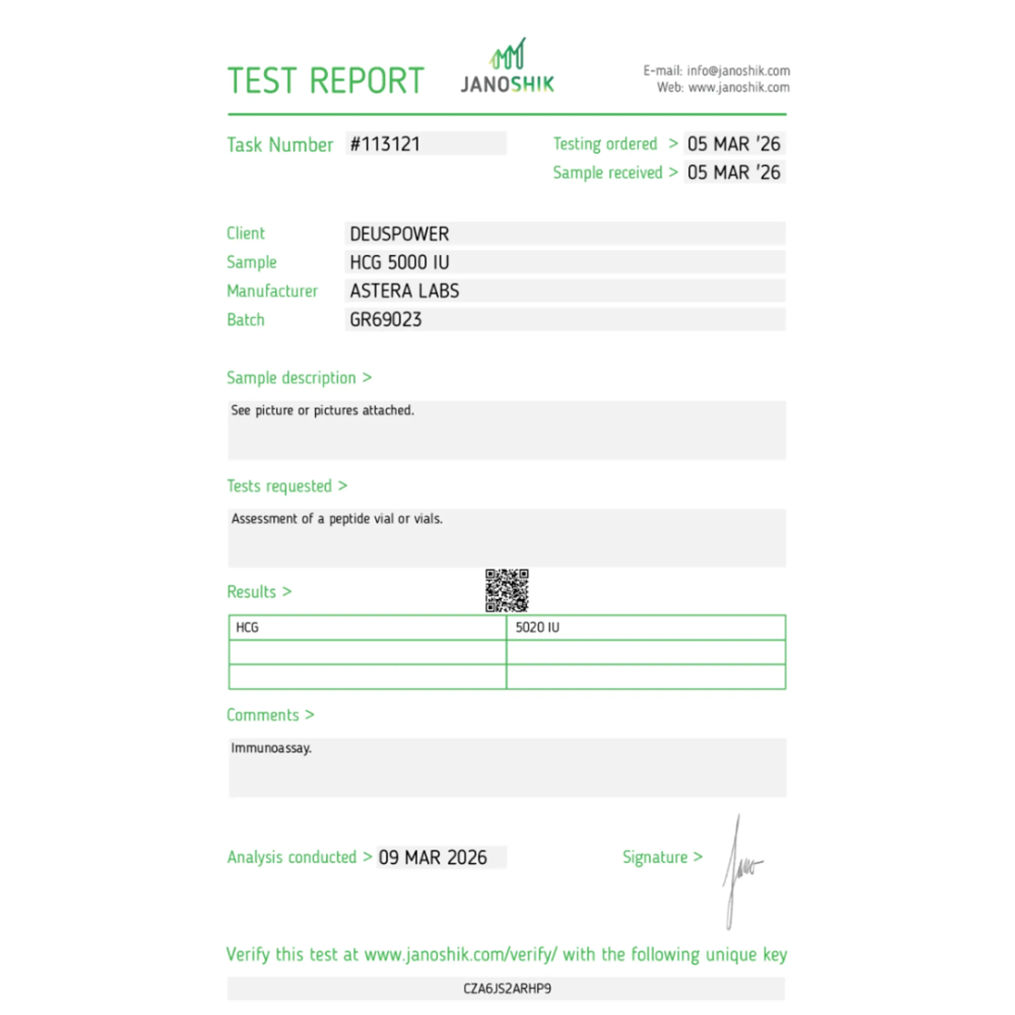 HCG (ludzka gonadotropina kosmówkowa), Astera Labs, kup sterydy online - helixamed.com