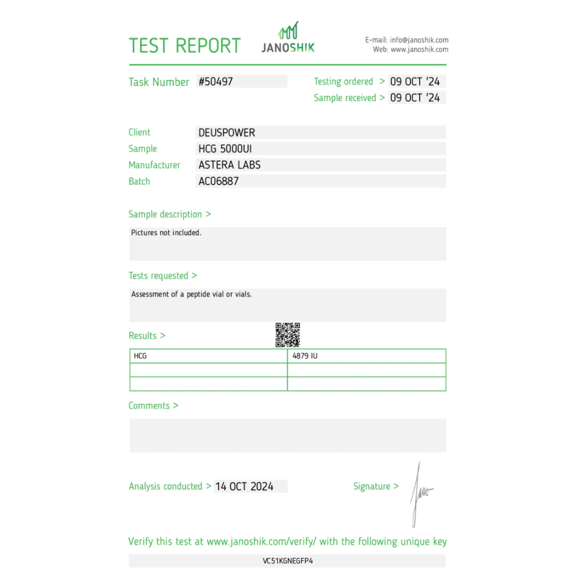 HCG (ludzka gonadotropina kosmówkowa), Astera Labs, kup sterydy online - helixamed.com