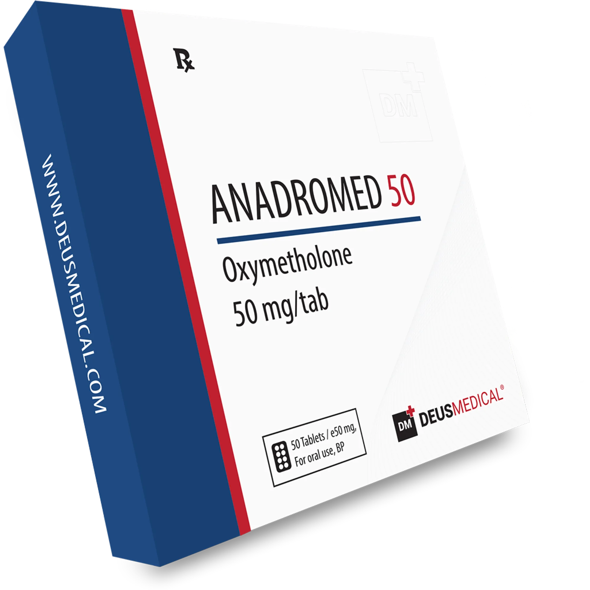 Anadromed 50 oxymetholone 50mg tablets, Deus Medical