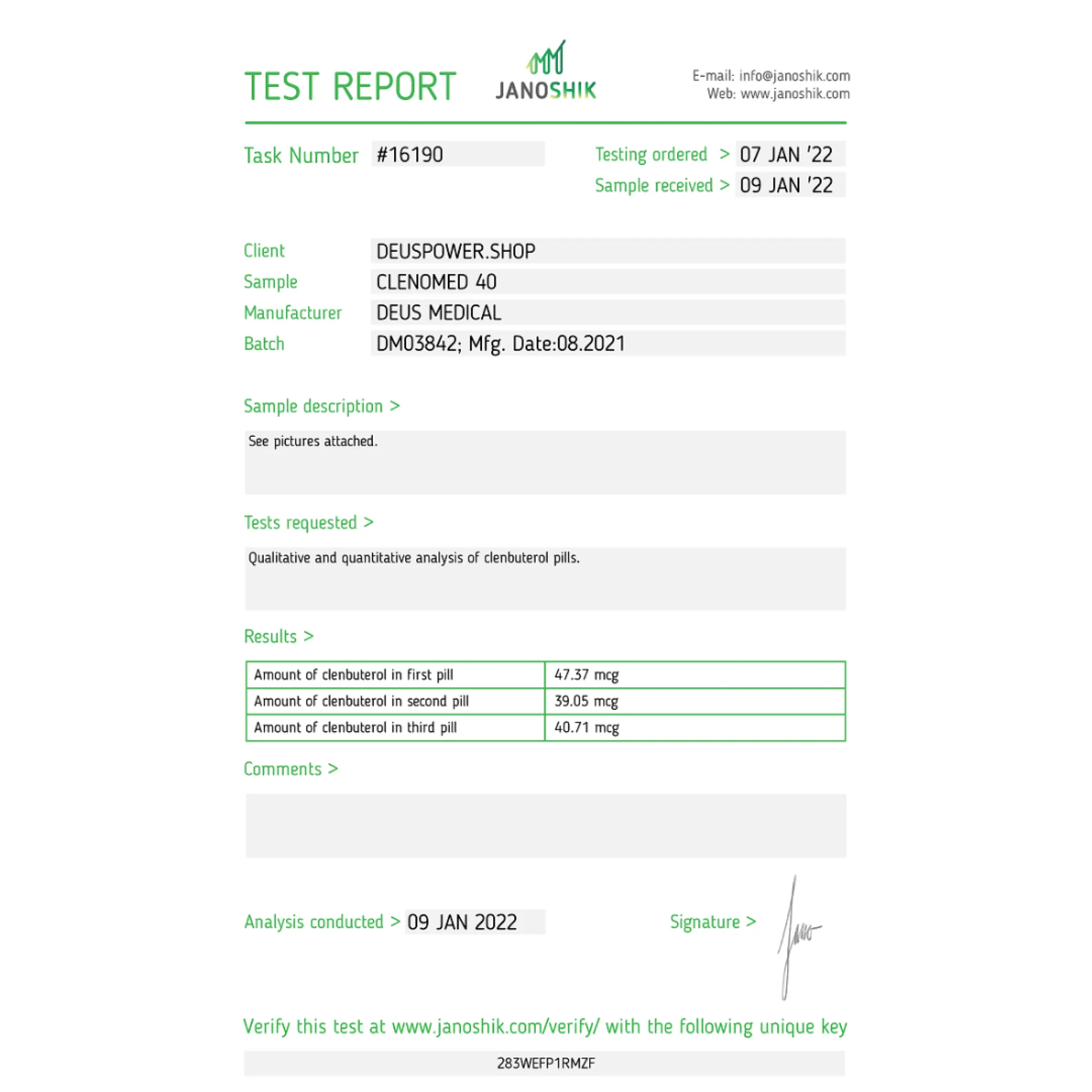 CLENOMED 40 (Clenbuterol), Deus Medical, Köp steroider online - helixamed.com