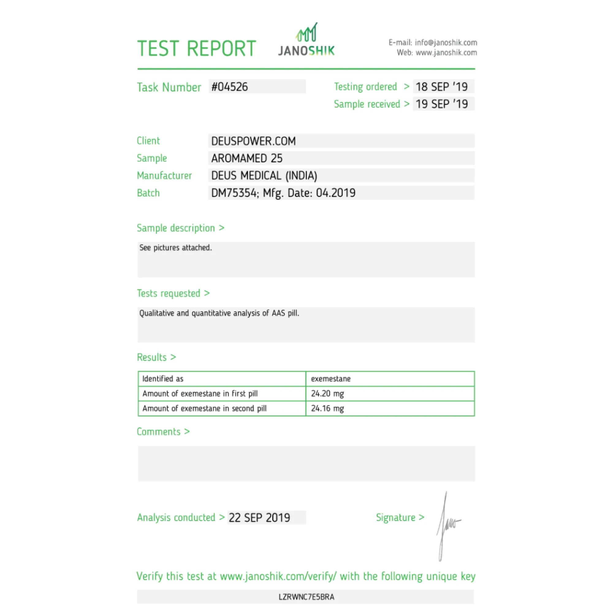 Aromamed 25 (Exemestane) 25mg tablets, HelixaMed