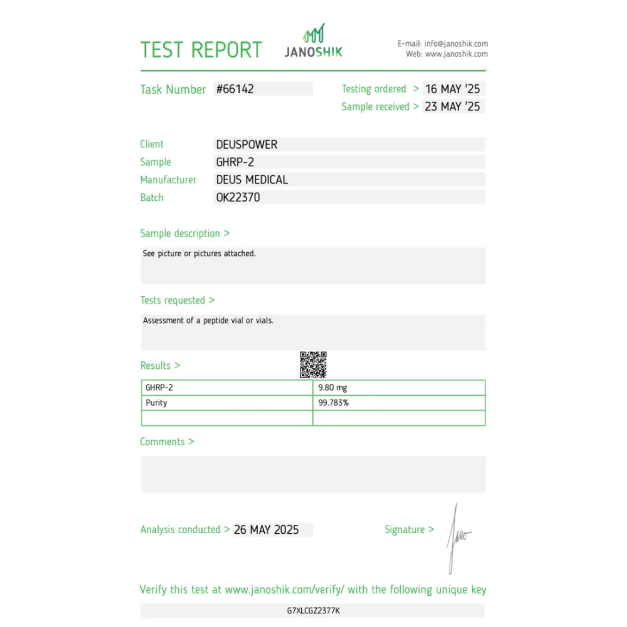 GHRP-2 (Wachstumshormon Freisetzendes Peptid 2), Deus Medical, Kaufen Sie Steroide Online - helixamed.com