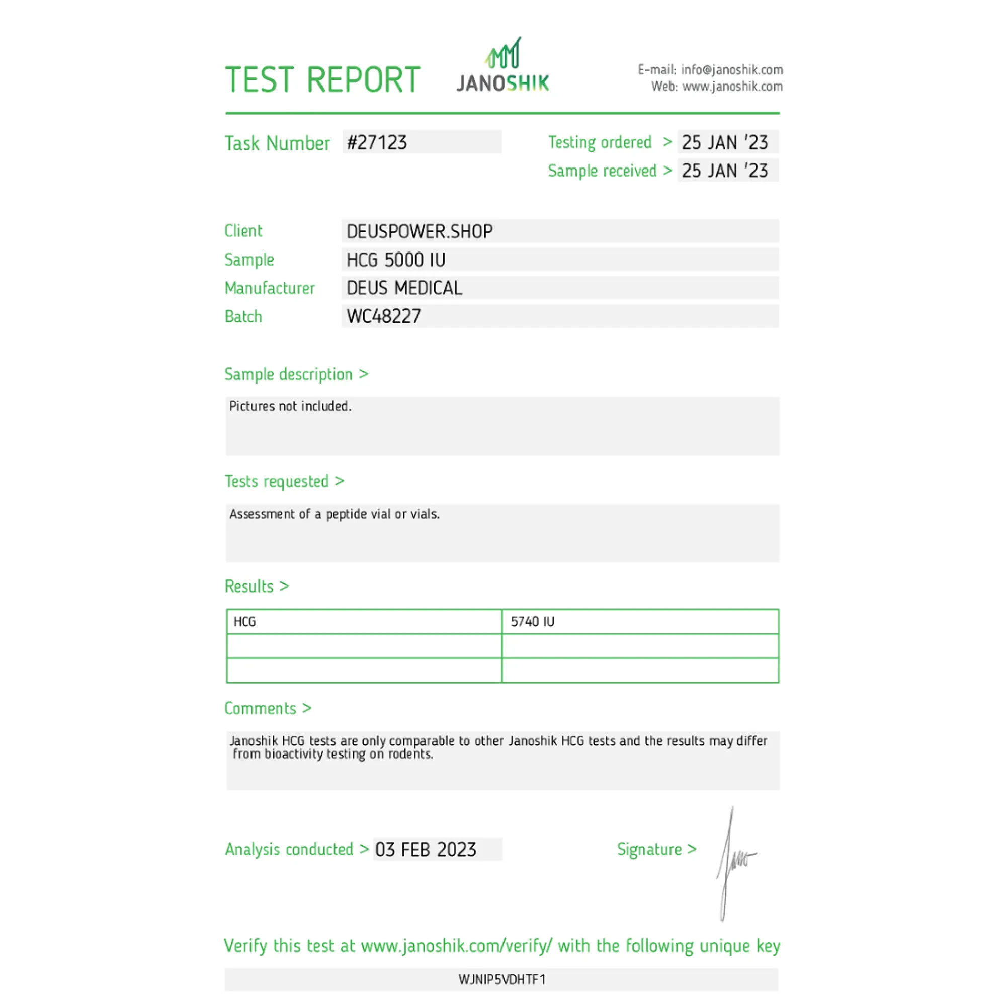 HCG (Human Chorionic Gonadotropin), Deus Medical, Köp steroider online - helixamed.com