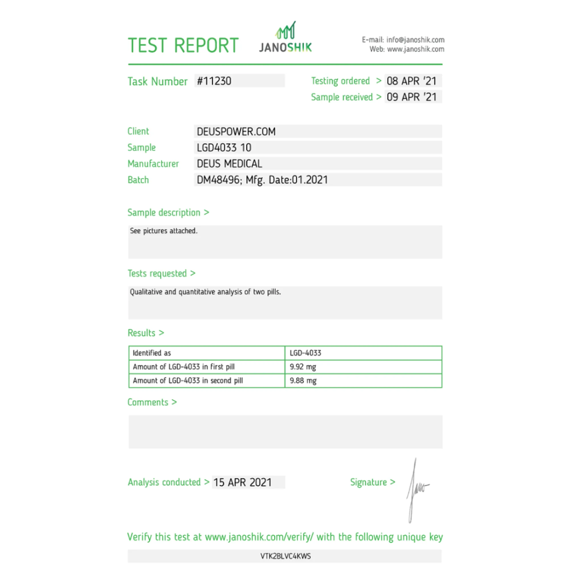LGD4033 (Ligandrol) 10mg tablets by Deus Medical on HelixaMed