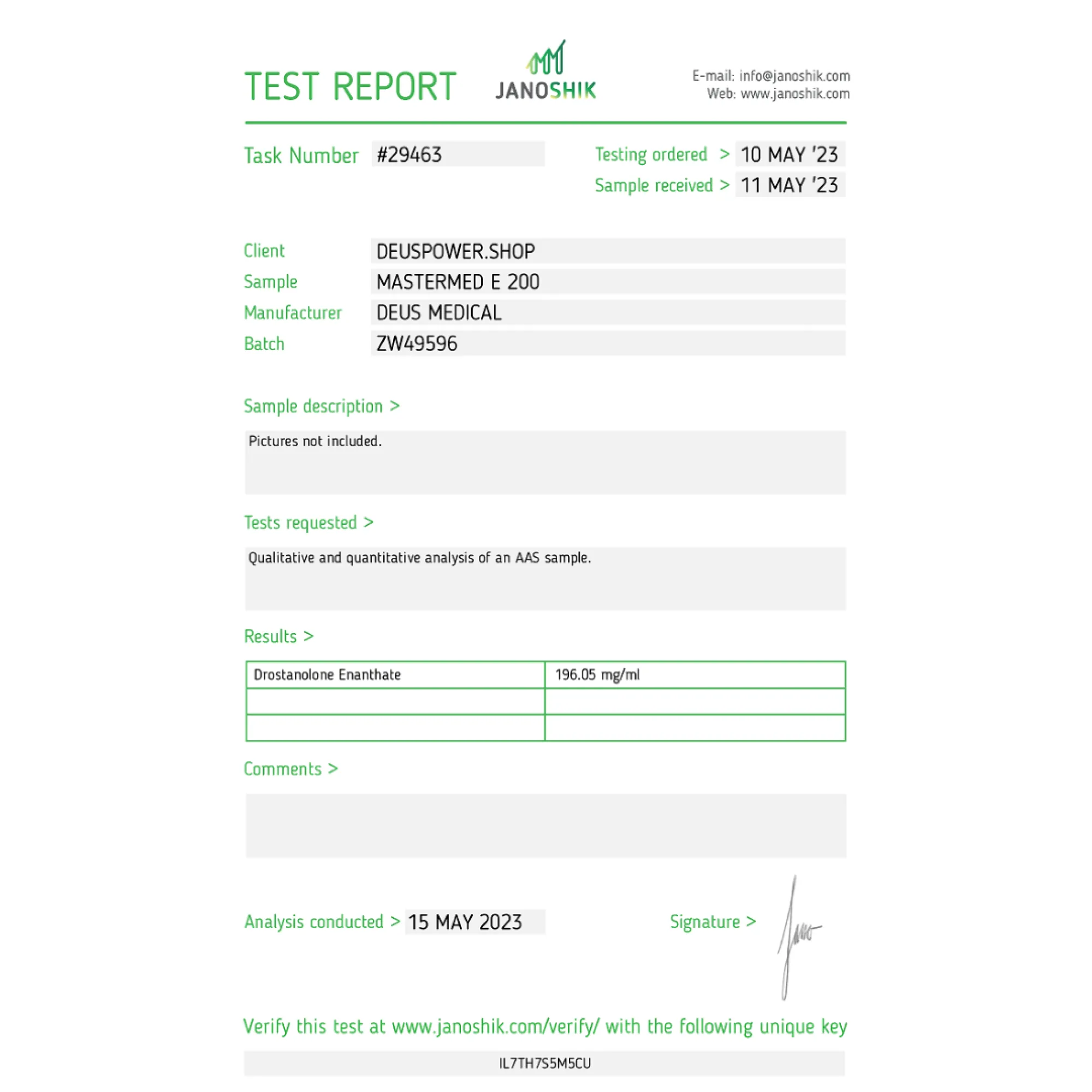 Mastermed E 200 Drostanolone Enanthate ampoules and Deus Medical packaging