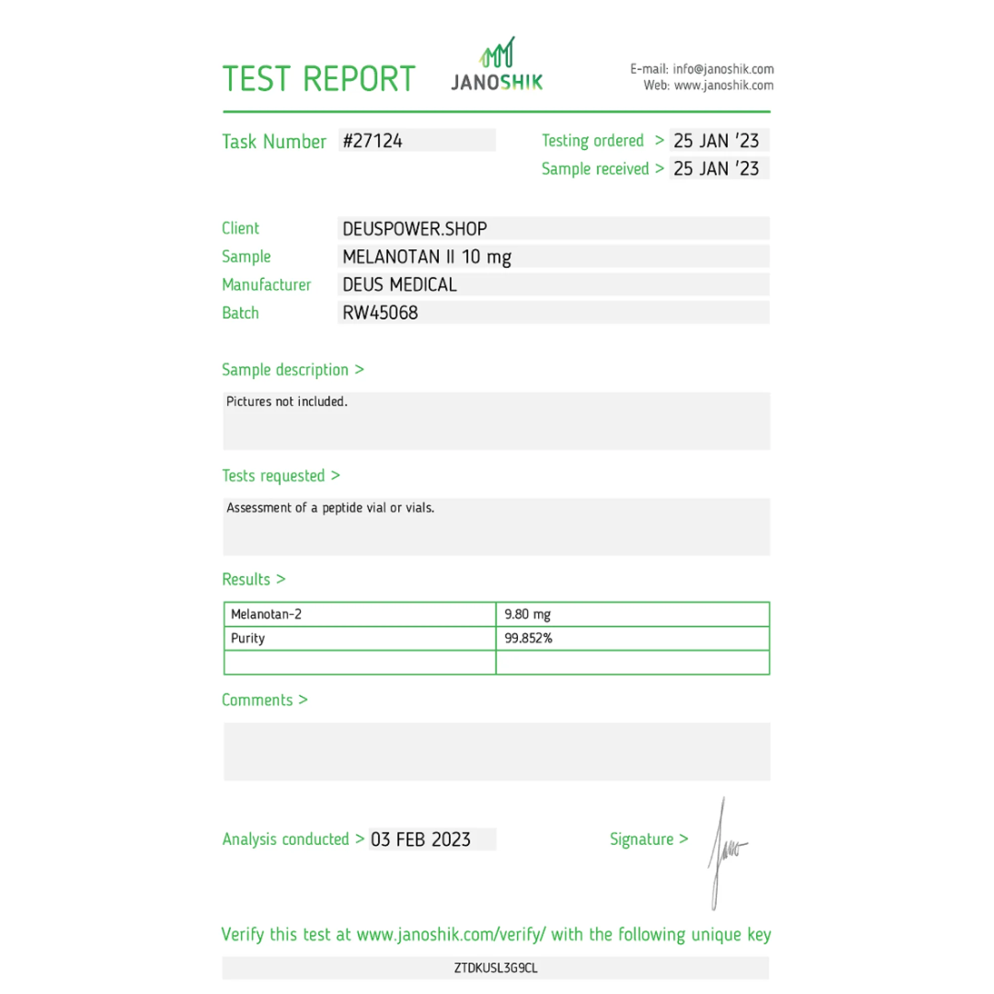 MELANOTAN II (peptidový hormon Melanotan II), Deus Medical, Koupit steroidy online - helixamed.com