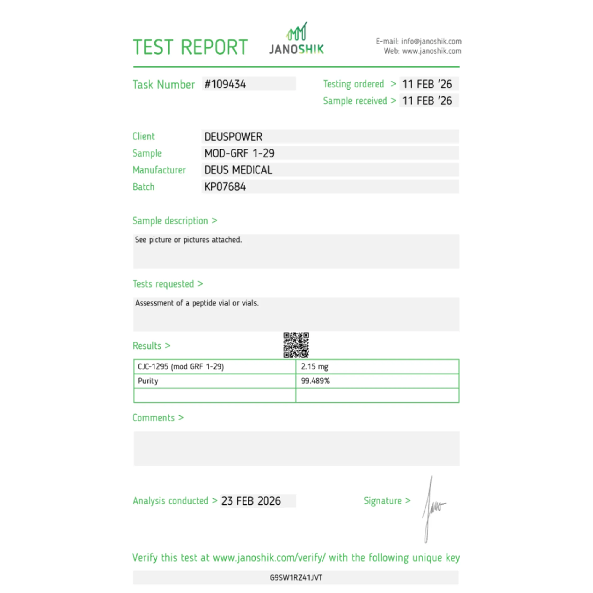 MOD GRF 1-29 (Tetrasubstitued 29-Amino Acid Peptide Hormone), Deus Medical, Buy Steroids Online - helixamed.com