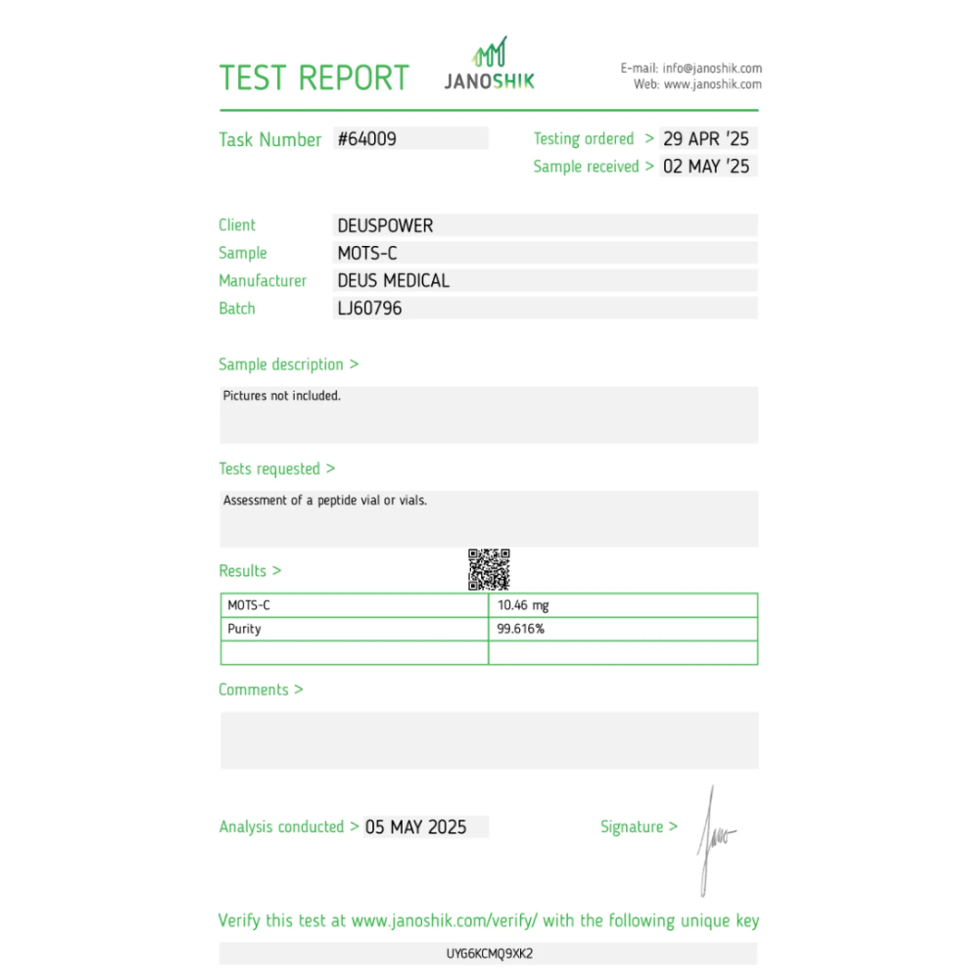 MOTS-C (MOTS-C Mitochondrial-abgeleitetes Peptid), Deus Medical, Steroide online kaufen – helixamed.com