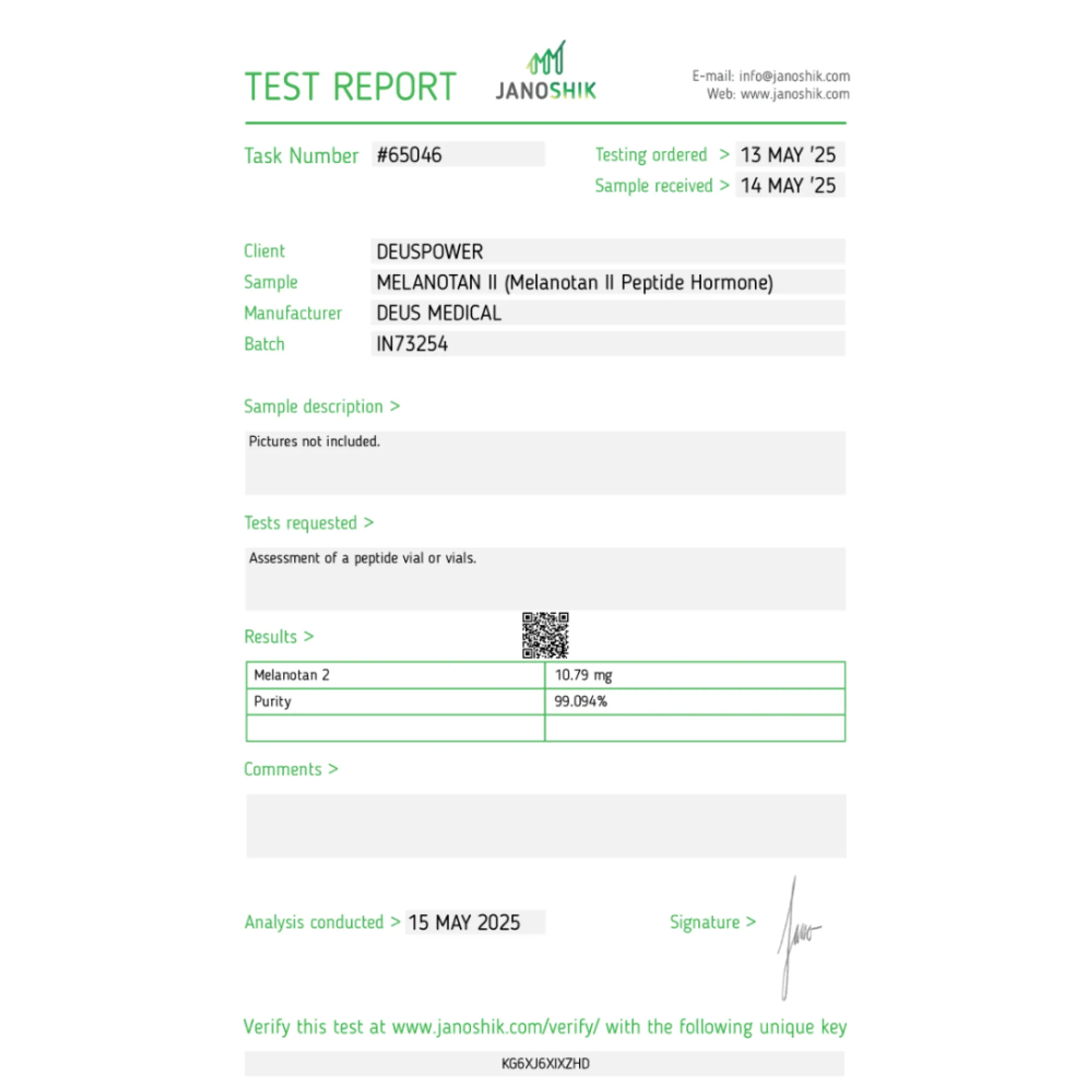 MELANOTAN II (peptidový hormon Melanotan II), Deus Medical, Koupit steroidy online - helixamed.com