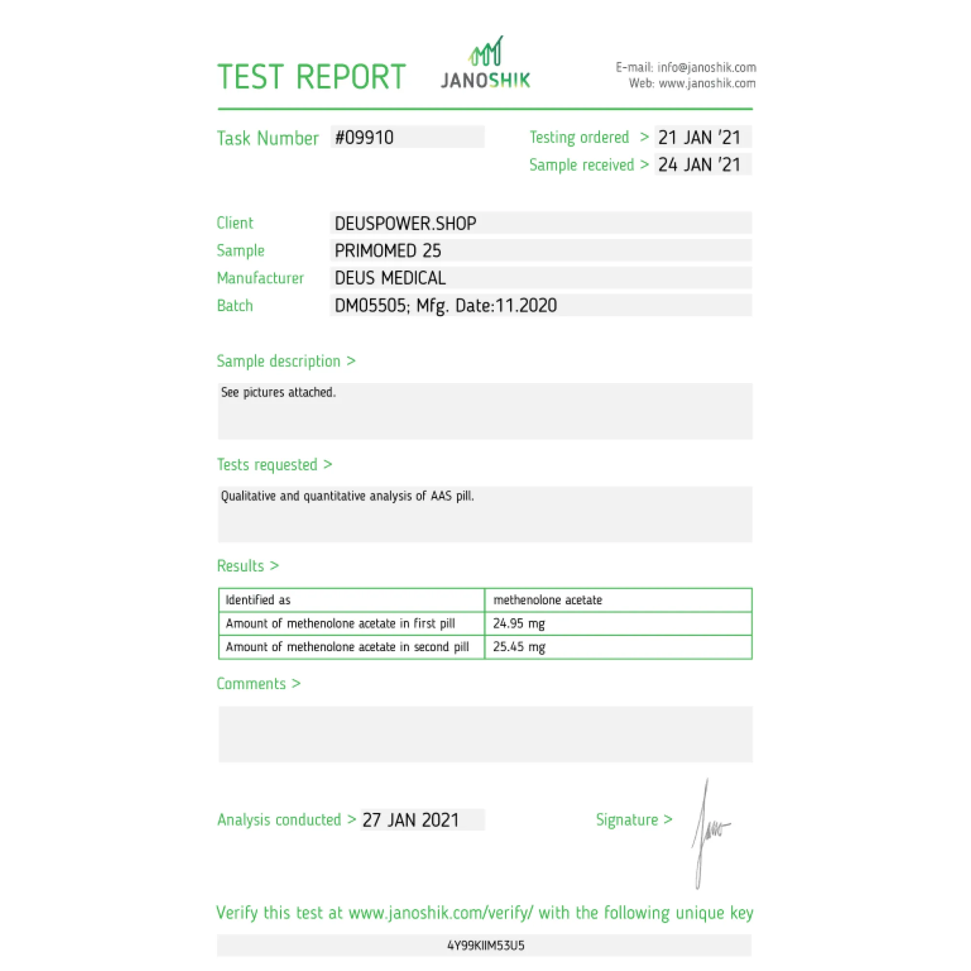 PRIMOMED 25 (acetato de metenolona), Deus Medical, compre esteroides en línea - helixamed.com