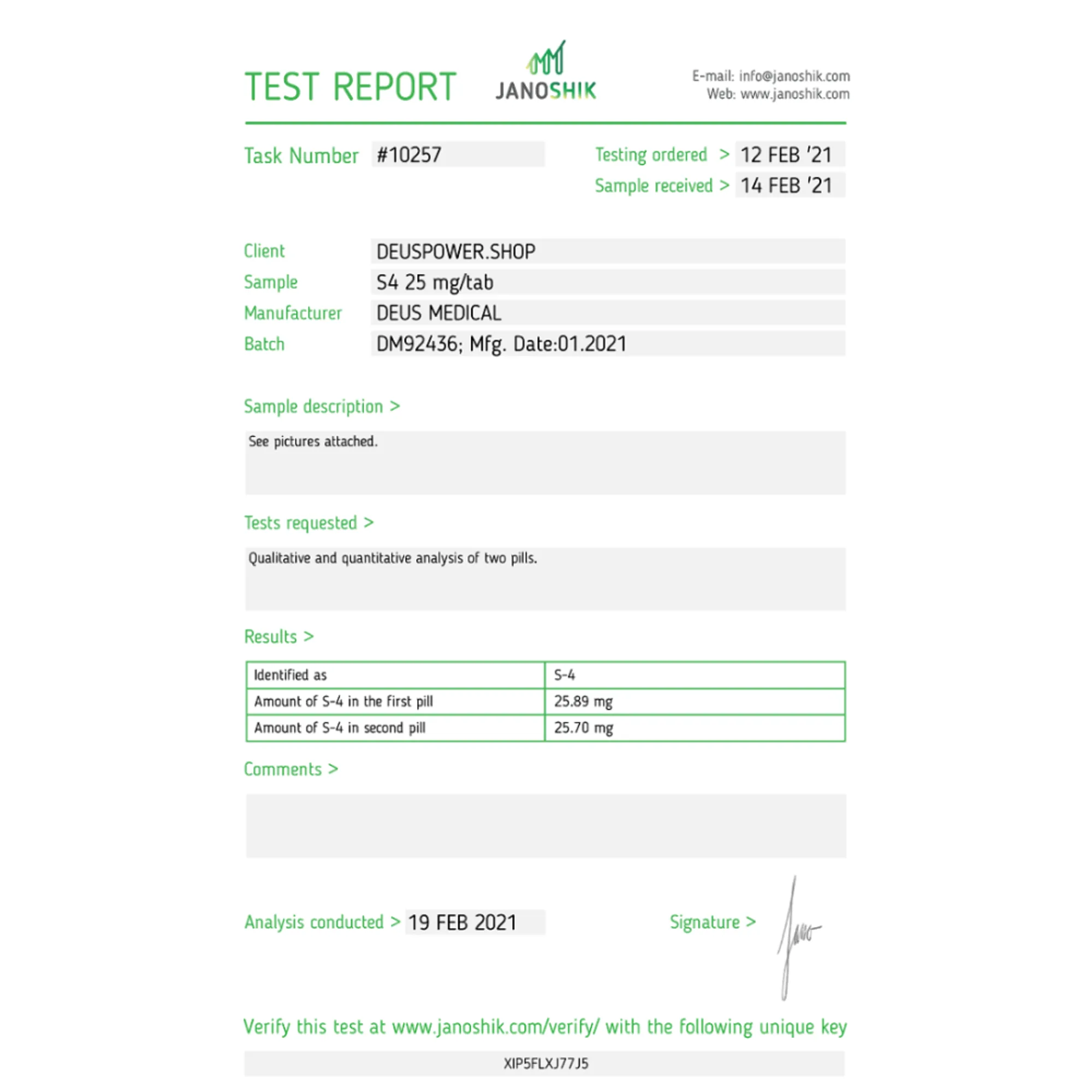 S4 25 (Andarine), Deus Medical, Buy Steroids Online - helixamed.com