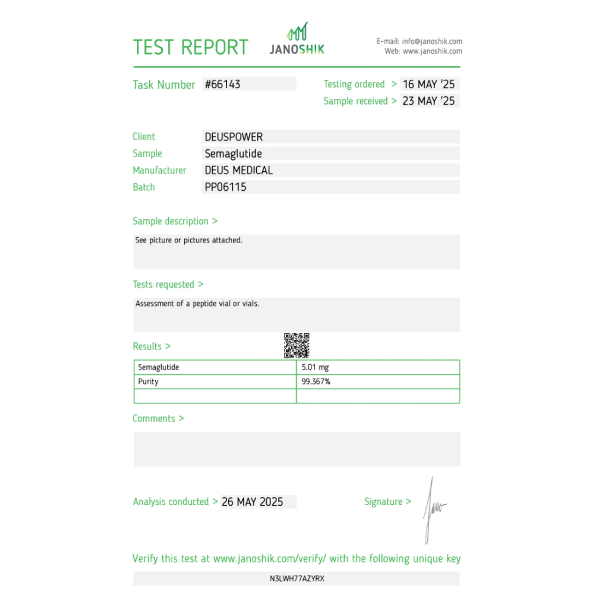 SEMAGLUTIDE (Glucagon-Like Peptide-1 (GLP-1)), Deus Medical, Buy Steroids Online - helixamed.com