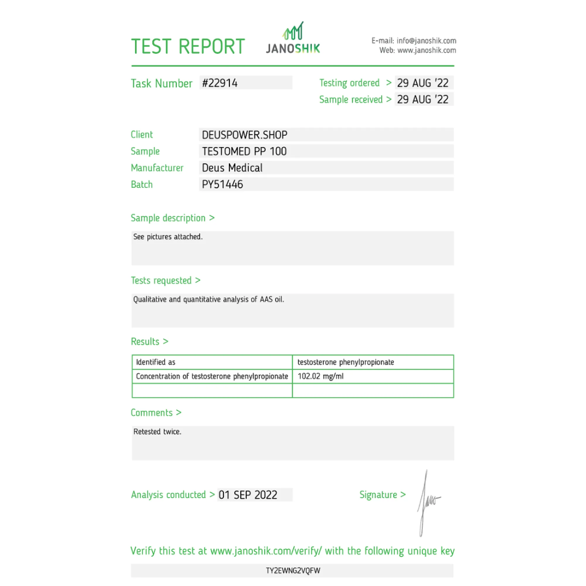 TESTOMED PP 100 (Testosteron Phenylpropionate), Deus Medical, koop steroïden online - helixamed.com