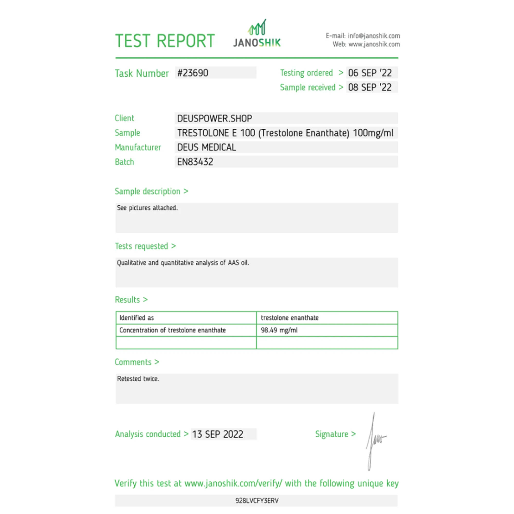 TRESTOLONE E 100 (Trestolone Enanthate), Deus Medical, Comprar esteroides en línea - helixamed.com