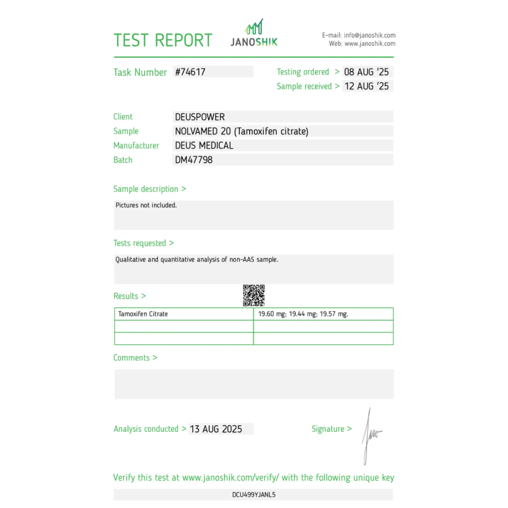 NOLVAMED 20 (Tamoxifen Citrate), Deus Medical, Buy Steroids Online - helixamed.com
