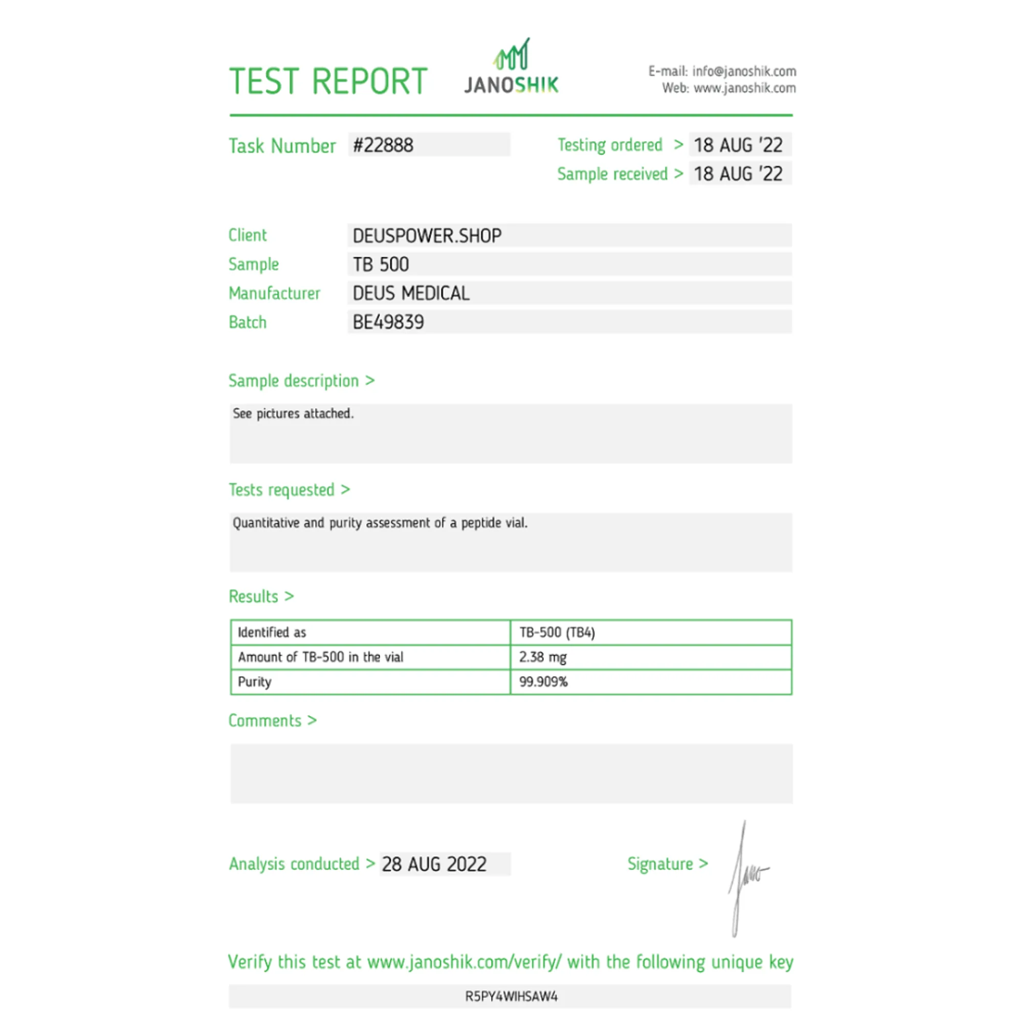 TB-500 (Thymosin Beta-4), Deus Medical, Buy Steroids Online - helixamed.com