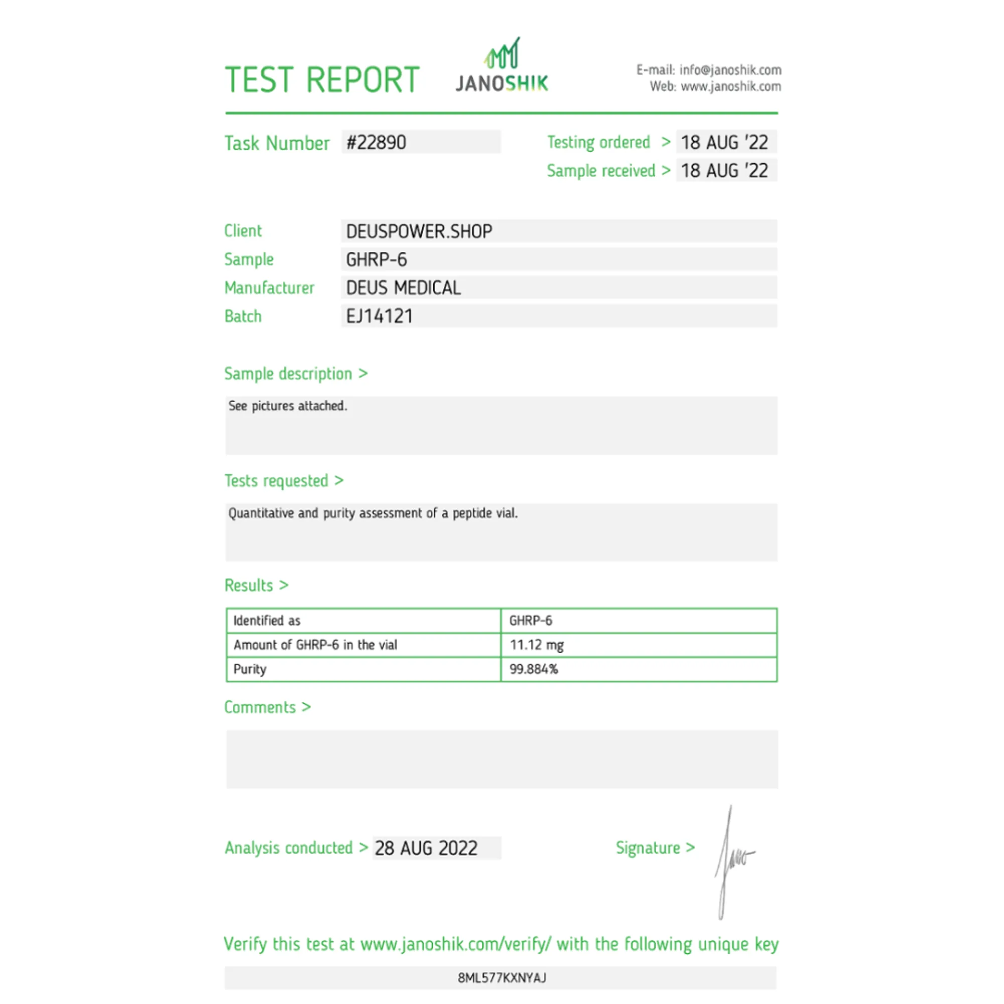 GHRP-6 (peptid uvolňující růstový hormon 6), Deus Medical, Koupit steroidy online – helixamed.com