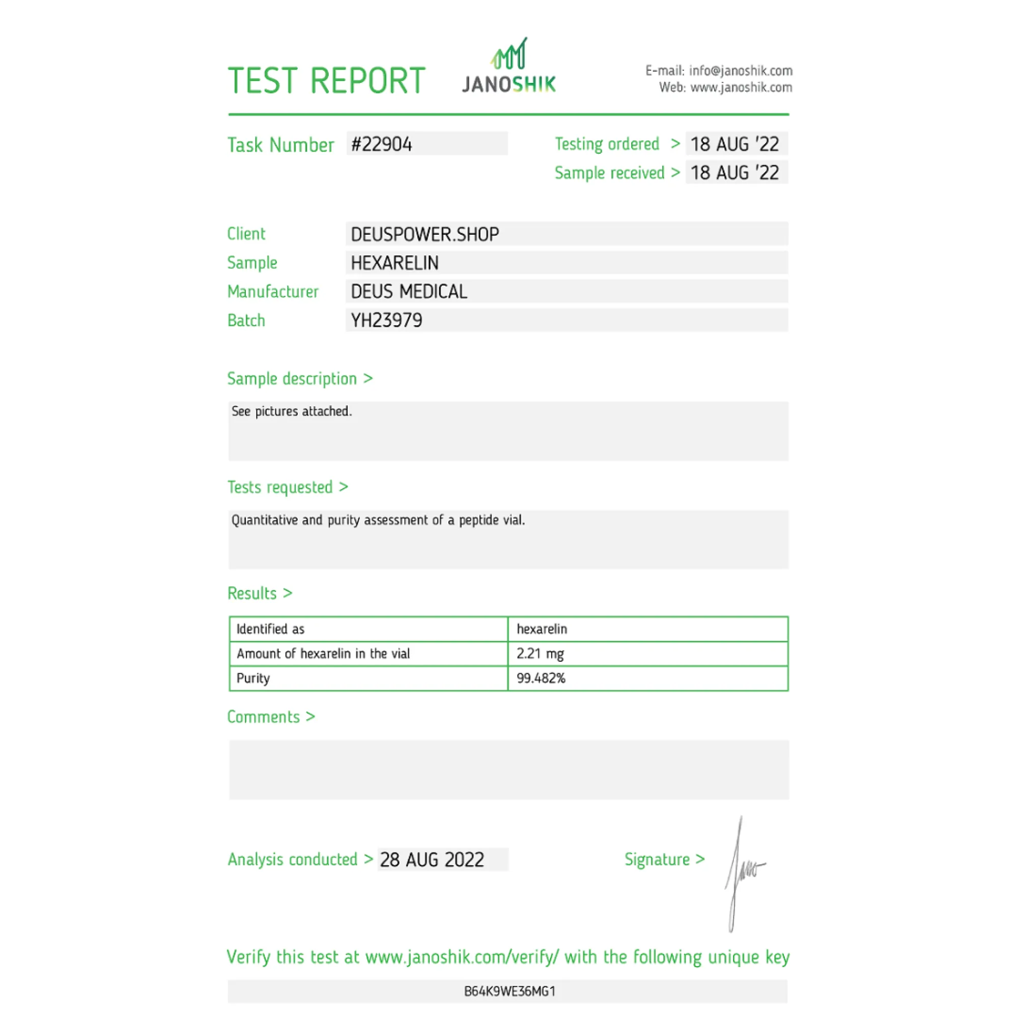 HEXARELIN (Wachstumshormon Freisetzendes Peptid), Deus Medical, Kaufen Sie Steroide Online - helixamed.com