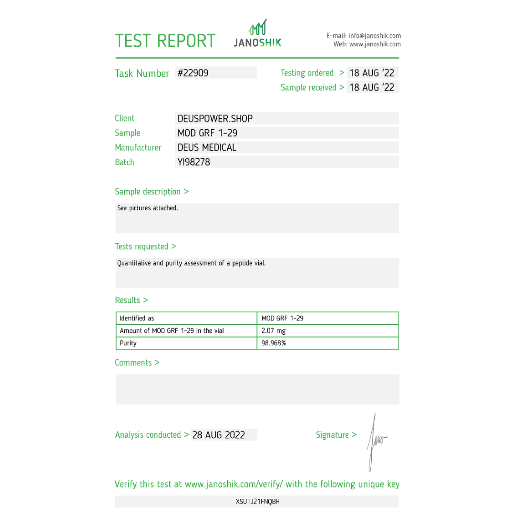 MOD GRF 1-29 (Tetrasubstitued 29-Amino Acid Peptide Hormone), Deus Medical, Buy Steroids Online - helixamed.com