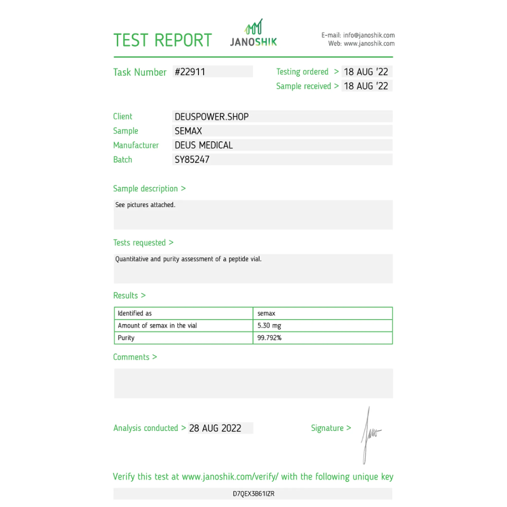 SEMAX (Semax Heptapeptide), Deus Medical, Köp steroider online - helixamed.com