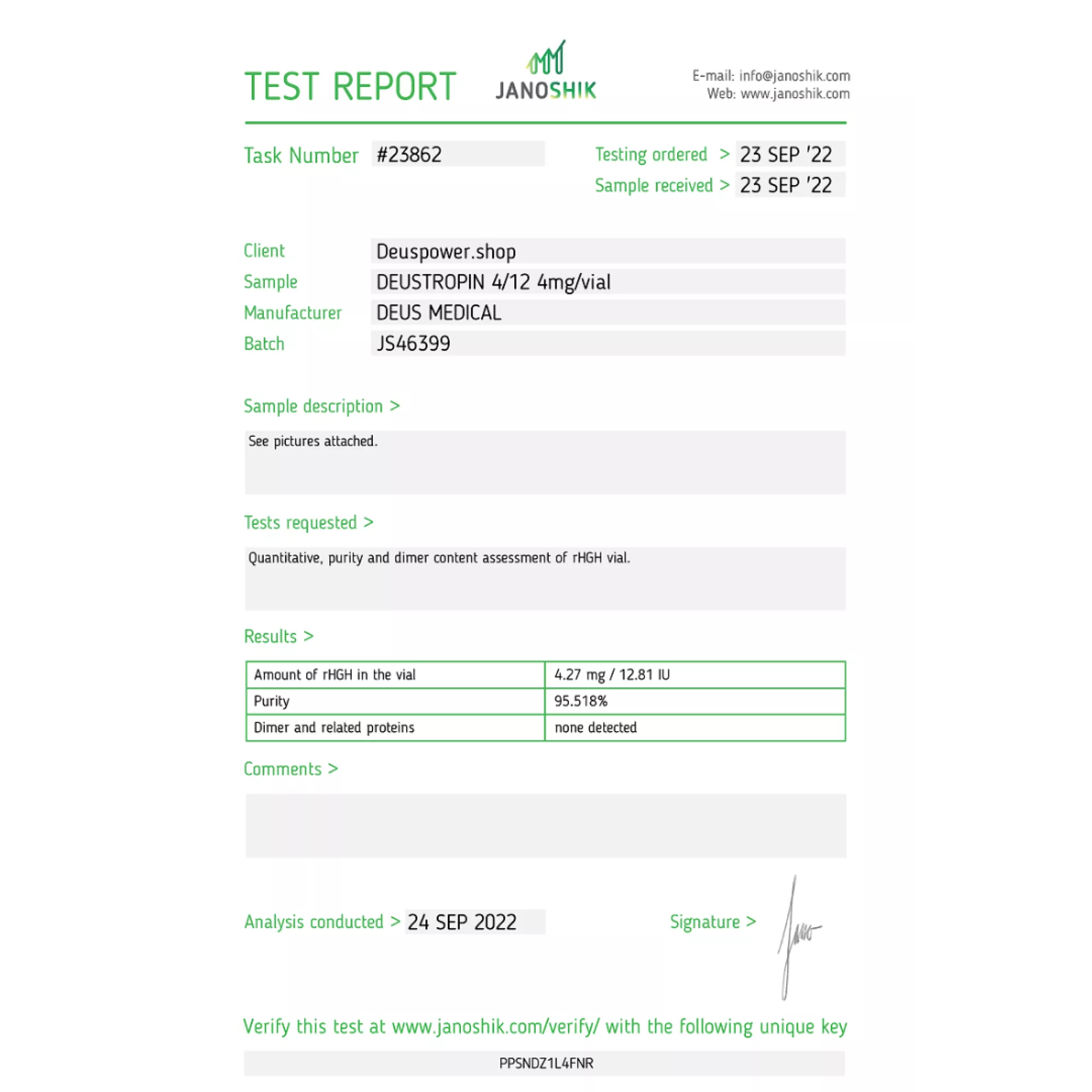 Deustropin 4/12 (Somatropin) recombinant human growth hormone vials, Deus Medical