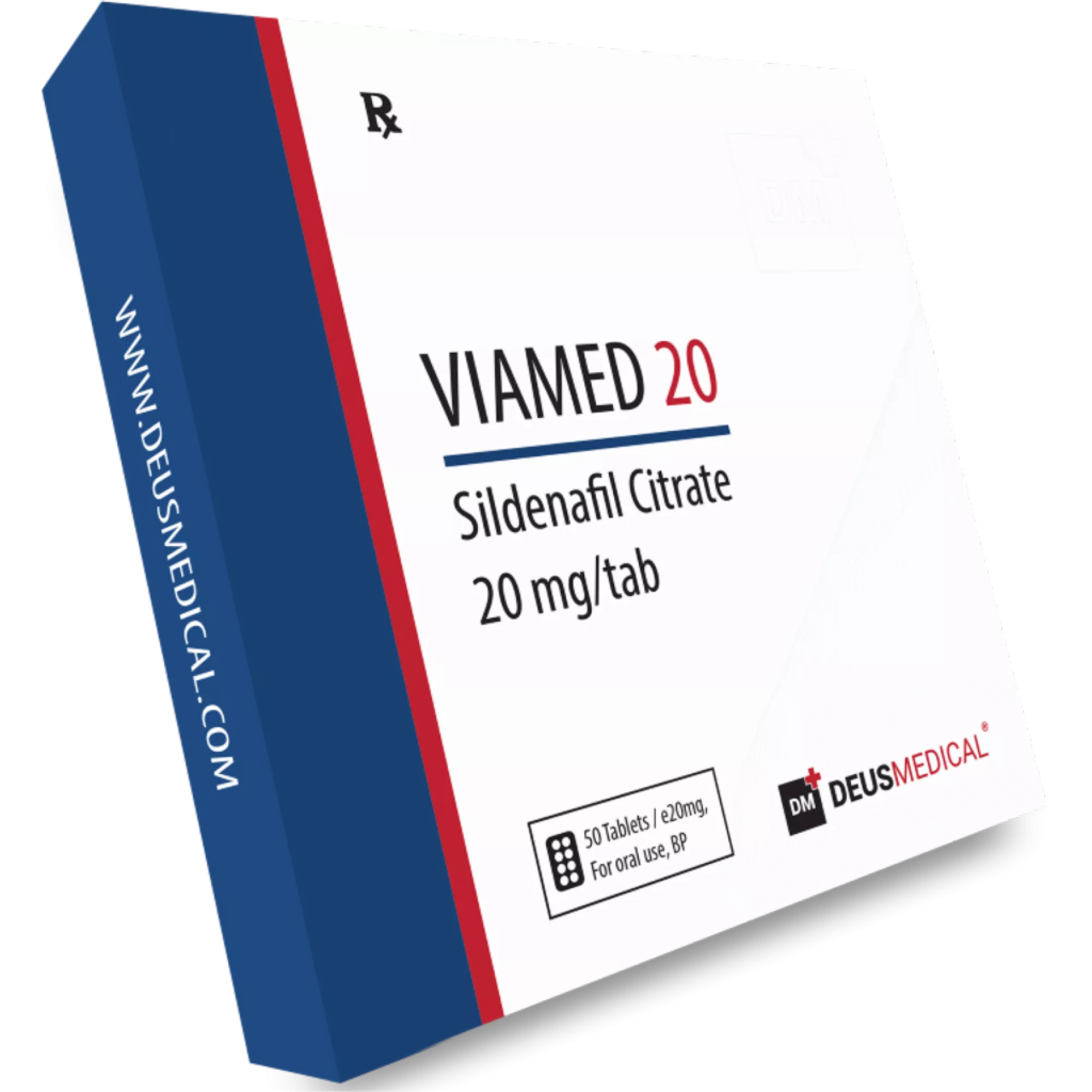 VIAMED 20 Sildenafil Citrate 20mg oral tablets by HelixaMed