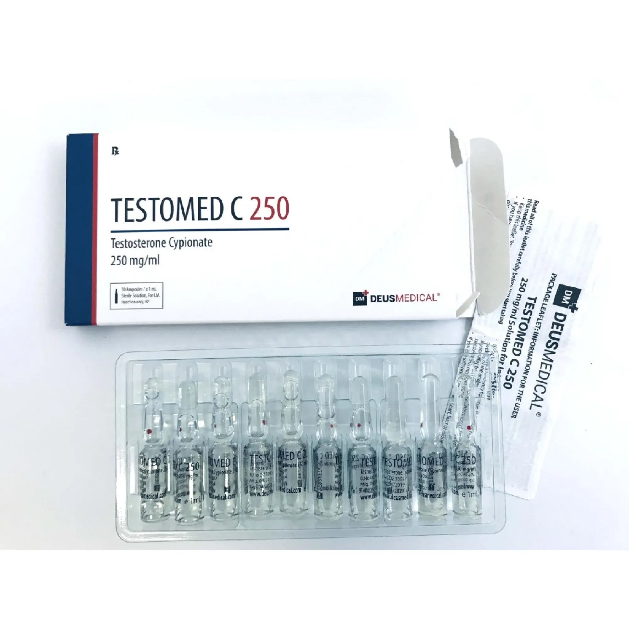 TESTOMED C 250 (Testosterone Cypionate) injectable ampoules, Deus Medical